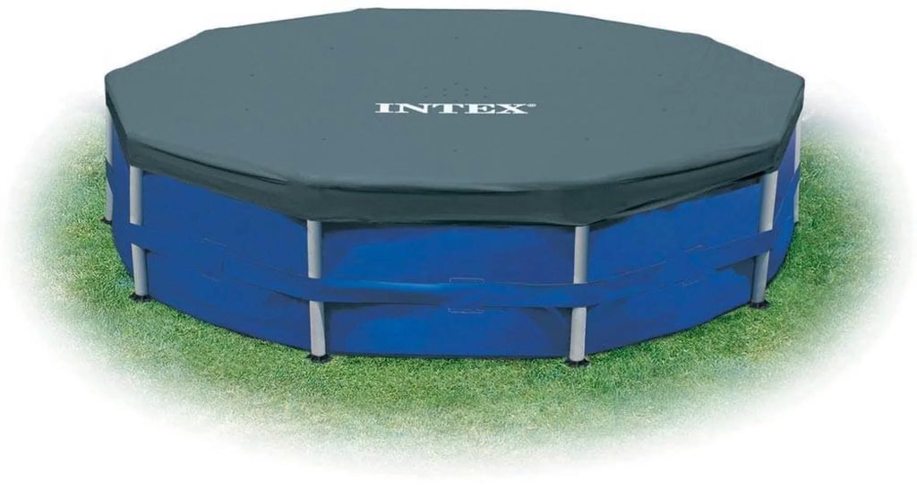 Frame Above Cover, Round Intex Swimming Pool Debris Metal 12-Foot Blue Ground