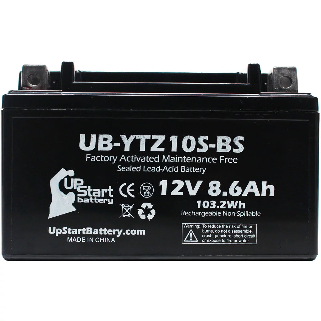 UB-YTZ10S-BS Battery Replacement 8.6Ah, 1000CC Activated, Free, 2005 YZF-R1 - Yamaha Battery 2-Pack Motorcycle UpStart 12V, Factory Maintenance