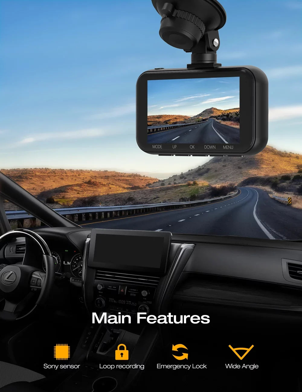 Rear, Dual Camera Cam 4K Front TOGUARD FHD WDR Camera UHD DVR Dash 1080P and Dash Car