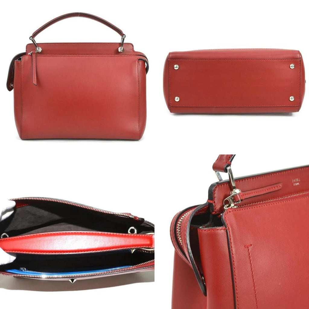 handbag ladies dot red e55932a com leather shoulder bag FENDI (Good) Pre-Owned Fendi silver