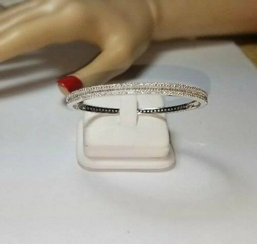 14K White 4ct & Gold Diamond(I-J)Baguette Tennis SI1 Natural Bracelet Cut Round