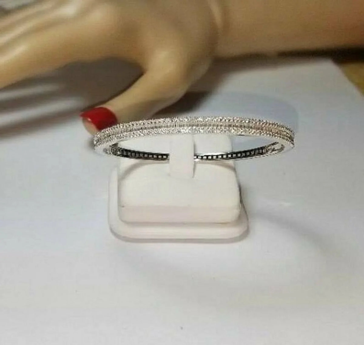 14K White 4ct & Gold Diamond(I-J)Baguette Tennis SI1 Natural Bracelet Cut Round