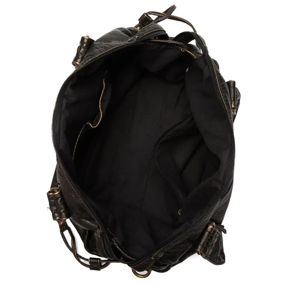 Washed Leather grade Women Handbag Capacity Vegan Office Tote Vintage Bag Bag Travel Shoulder Bag Bag Women Leather Large for Bag