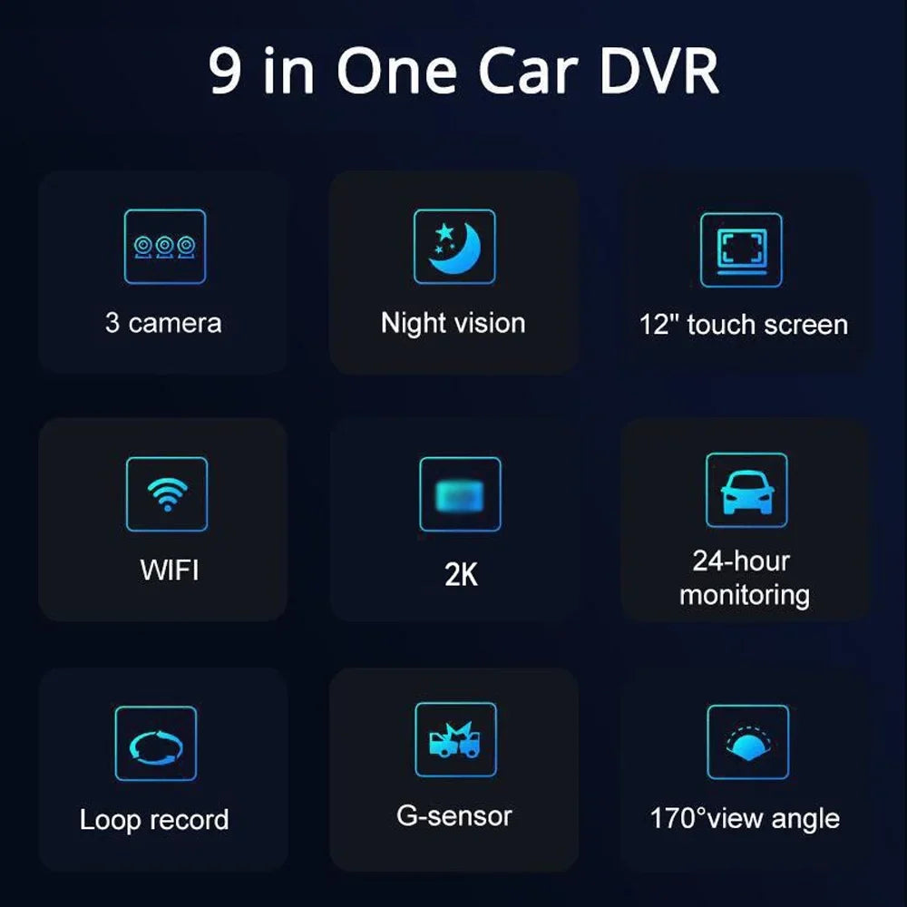 3 Cam Car Rearview Auto Car Dashcam,Auto Dash Wide Dashcam Video Spirastell Wide Mirror Dashcam Dash Car Rearview Auto Camera - Safety Auto Mirror Car - Car Car Car WIFI Cam Wide Clear Cameras 3