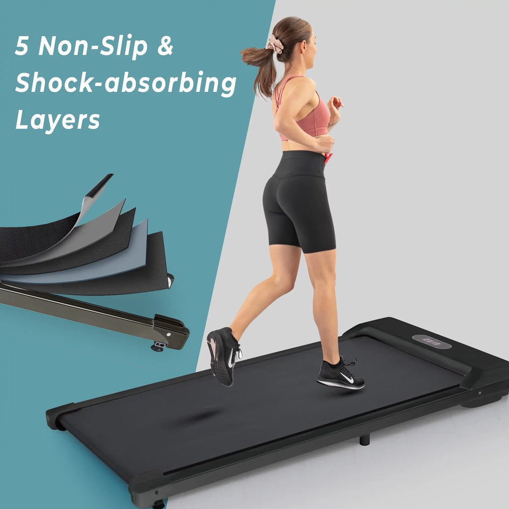 Treadmill, APP/speaker/Remote Use, 2.5HP BTMWAY Electric Gym Under Walking Portable Walking for Control/Display, Treadmill Home in Ultra-Quiet Pad 2 1 Treadmill Bluetooth Office with Pad Desk