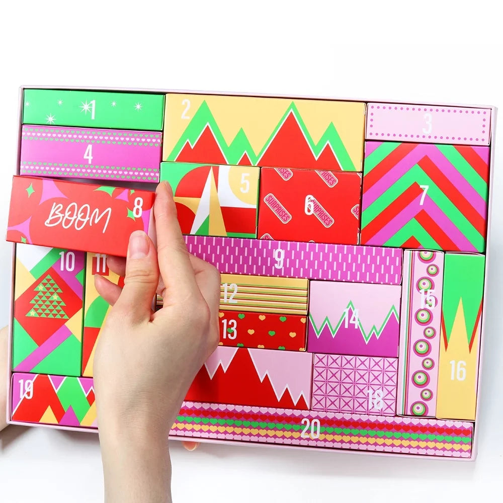 Calendar Advent Set,Xmas for Kit Gift Day Teens Christmas gift 2024 Girls Full Makeup Gift Calendar Valentine's Makeup Calendar IKOMMI Women for Countdown Box