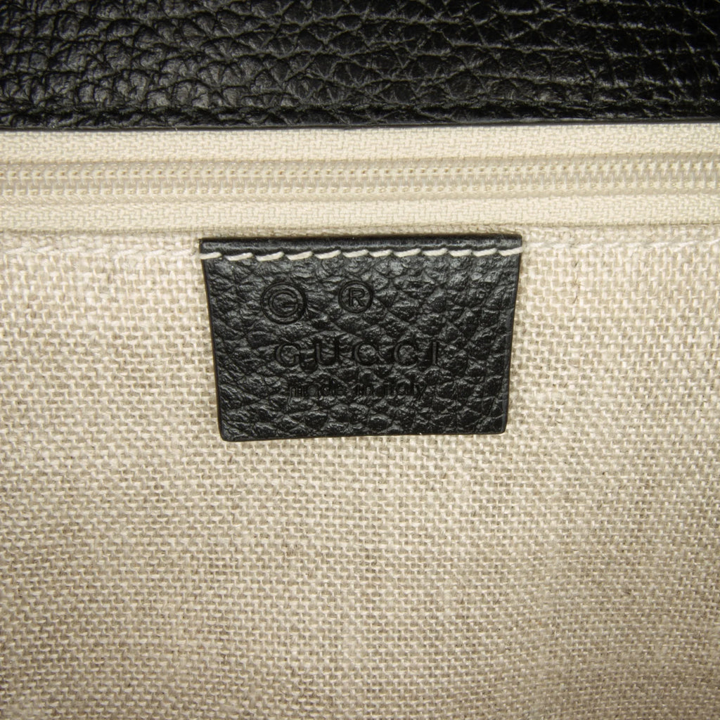 Unisex Authenticated Crossbody Bag Medium Dollar Leather Black Calf G Pre-Owned Interlocking (Good)