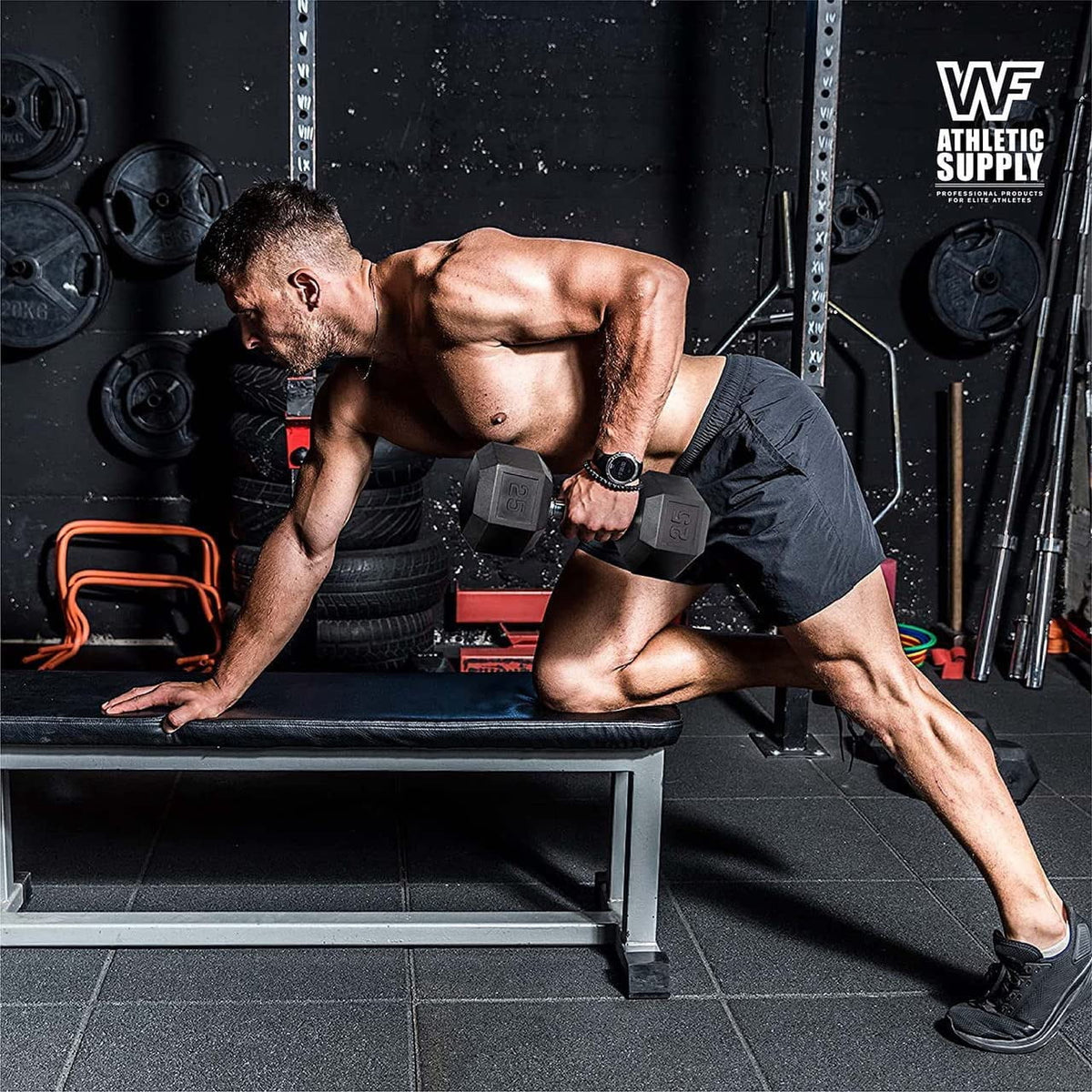 Rubber Toning, Full Workout & Dumbbells With Muscle Handle Hex Building Body Grip Strength For Rubber Encased Contoured