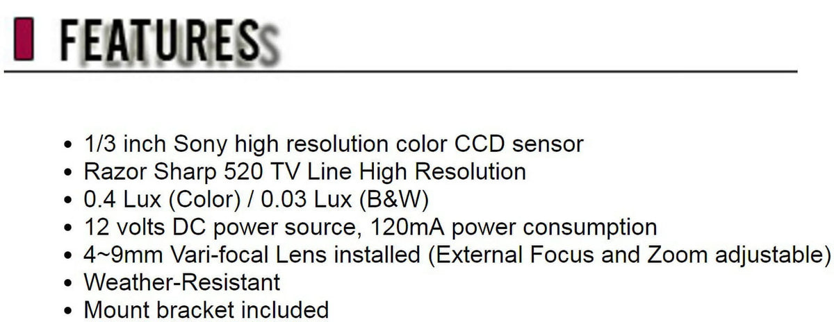 High CCTV Resolution Bullet Eyemax Day Adjustable and Security Camera External Lens 4~9mm Night