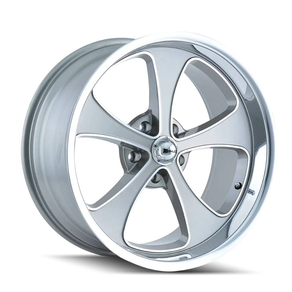 Lip 83.82Cb Grey 5X114.3 W/Machined Ridler 645 0Et 20X8.5