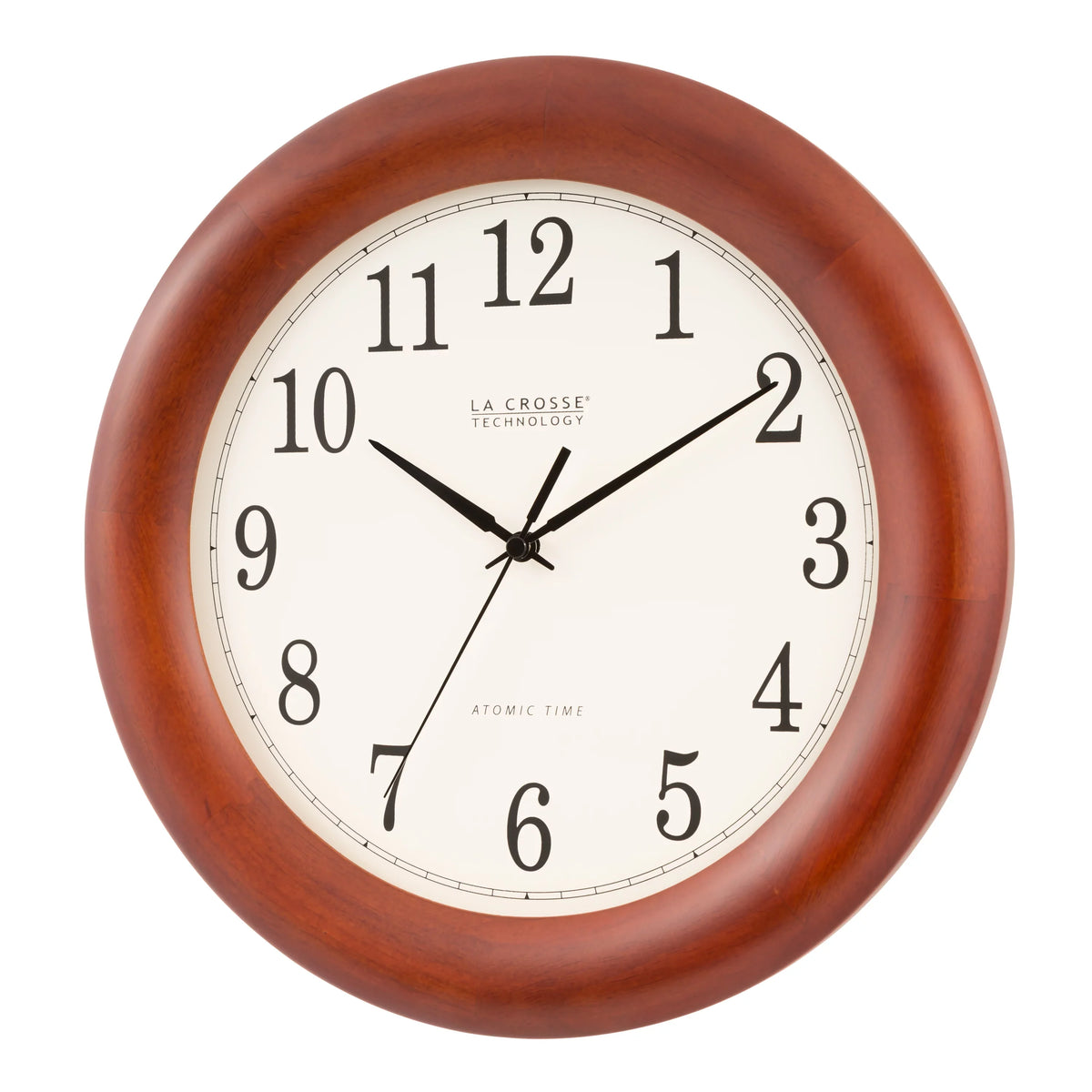 Crosse Cherry Wood Clock, Atomic Inch Technology Oak La 12.5 finish Analog WT-3122A-Int