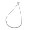 Round On Hanging & Shiny Finish Hearts Link Adjustable Ball Silver JewelStop 2 Oval 5.1gr. Rhodium Small Bracelet,