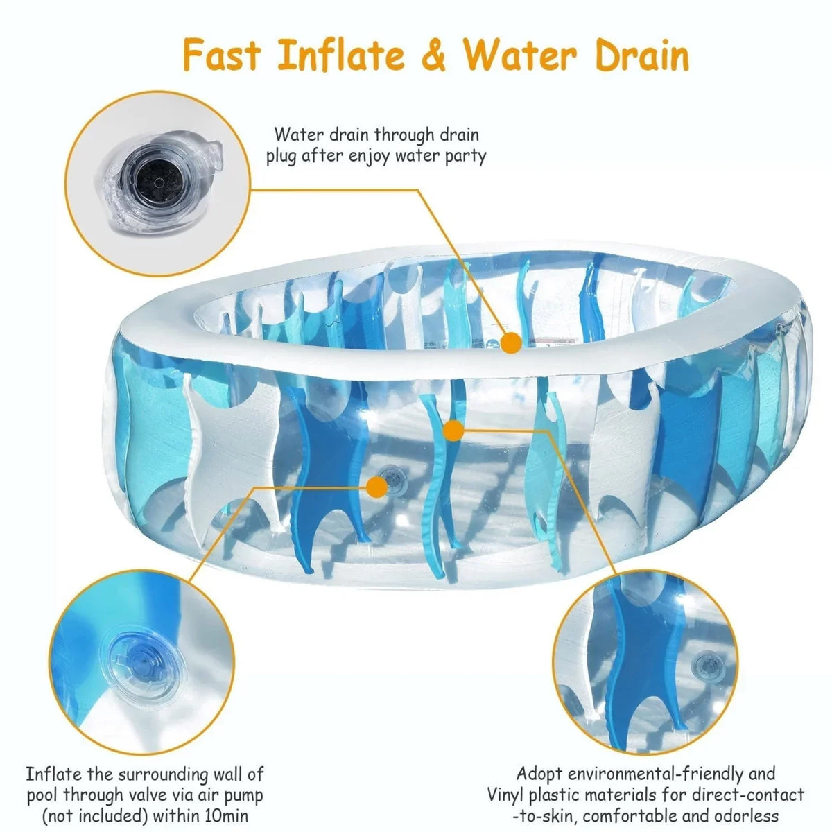 Inflatable Kids Swim For Foldable Center Ball 906020In Pool Swimming Pool Pool Blow Family Up
