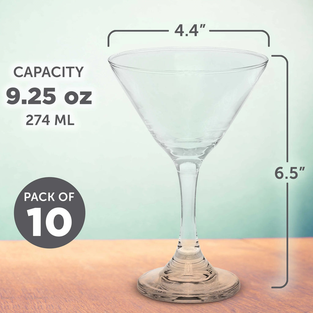 '- Wedding - Set Party Martini for Classic Favors, Bulk Events Glasses Favors, Clear Cocktails, oz. Great Pack 10, of 9.25
