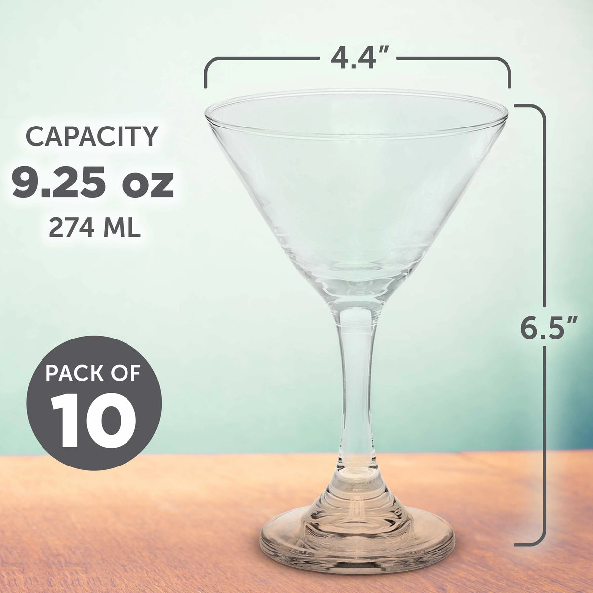 '- Wedding - Set Party Martini for Classic Favors, Bulk Events Glasses Favors, Clear Cocktails, oz. Great Pack 10, of 9.25