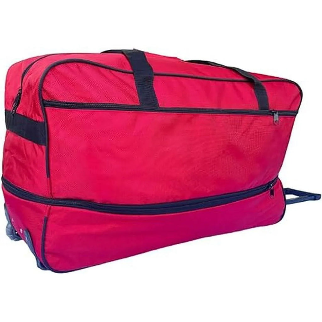 with Travel Bar - System, Multi-Pocket - Duty Bag Iron Duffle Collapsible 28" Red Bag Heavy Wheels