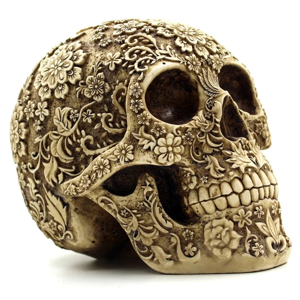 Props Decoration Retro Spoof Decoration Mai Skull Foreign Menghua Skull Halloween Horror Resin American And European Trade Face