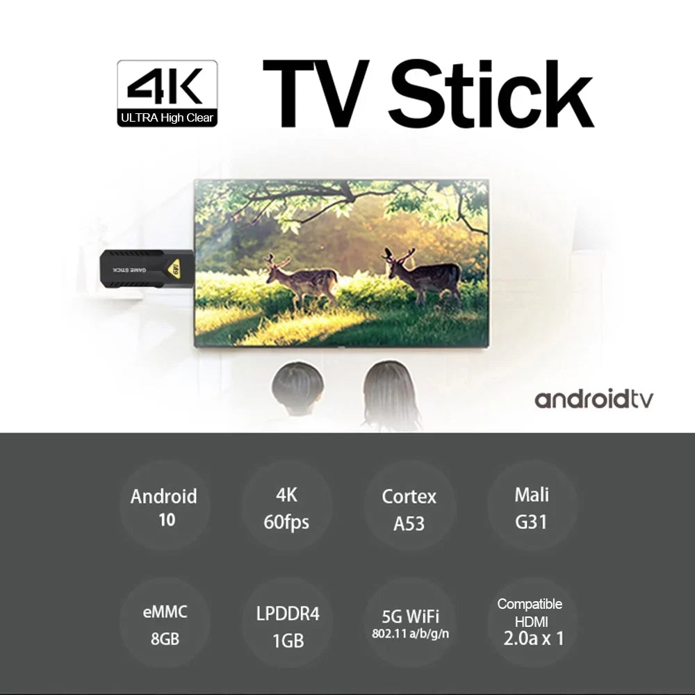 Game WiFi Experience Stick Console Gaming Compatible 4K 3D Anself With HDR 5G Denoising, Anti-Shake, for TV Ultimate