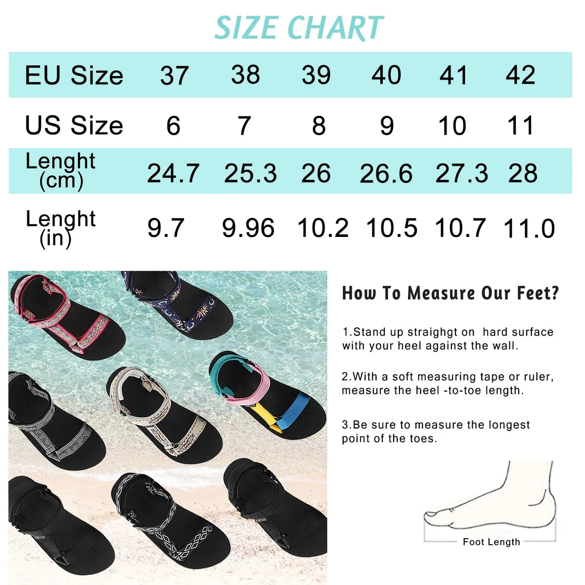 Casual Quick-Drying Shoes Summer with exterior Sandals Light-Weight OUSIMEN Women's Arch Hiking Support Sandals Sandals