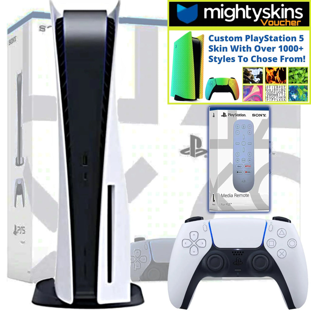 Skin Bundle Console Edition PS5 With 5 Limited & PS5 Disk Voucher MightySkins Remote PlayStation Bundle Custom Media