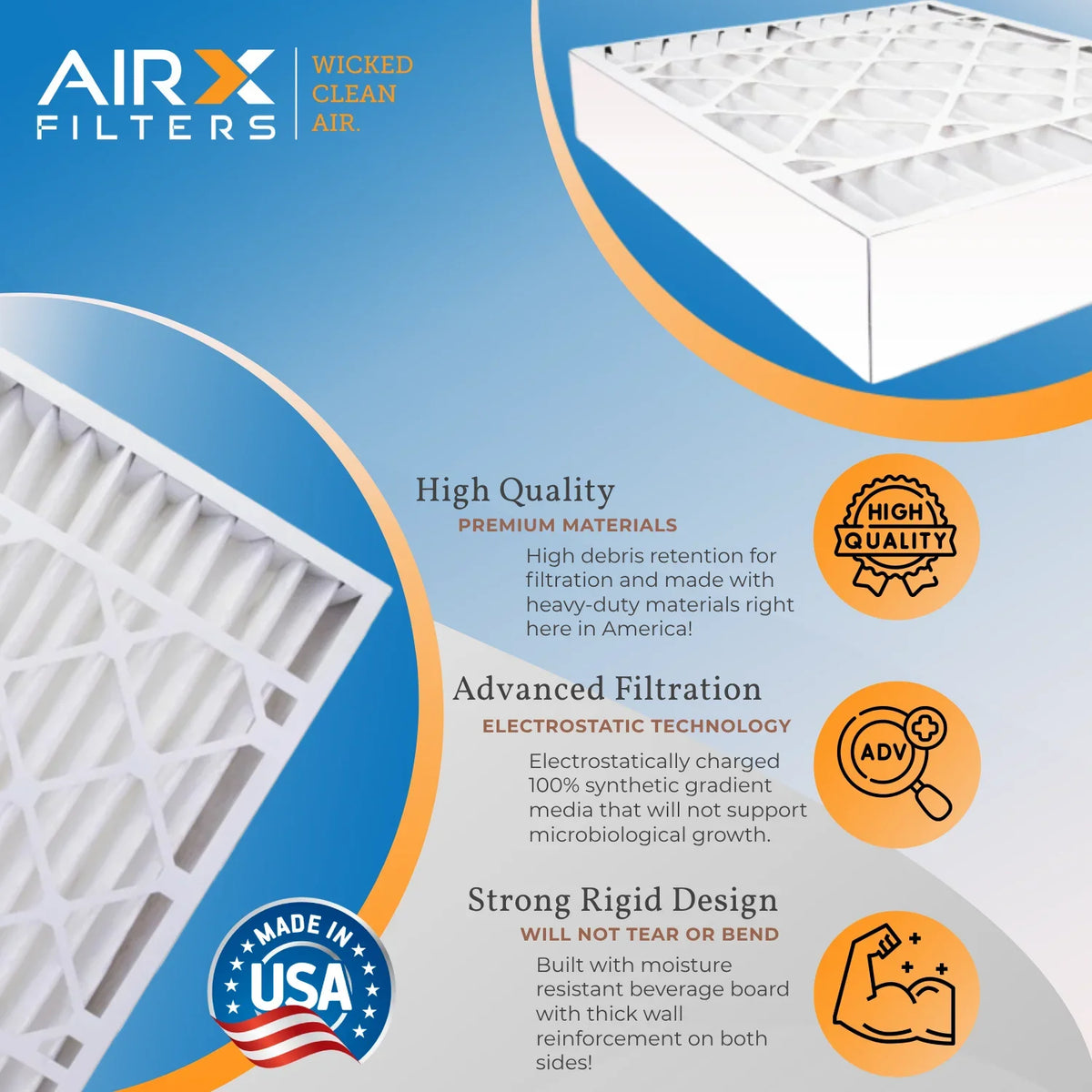 1200 1000, Filter 6 CLEAN MERV & Pack FPR Air Compatible 7 Furnace 16x20x4 WICKED FR1000M-111 11 Comparable 16x20x4 Filter MPR FILTERS MPR by Rodgers AIR. AIRX Premium Made to with 11 White MERV USA