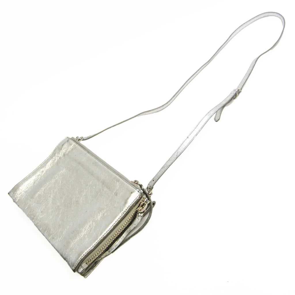 Shoulder XS Paper (Good) Pre-Owned Silver Balenciaga 398815 Leather Triple Bag Women's