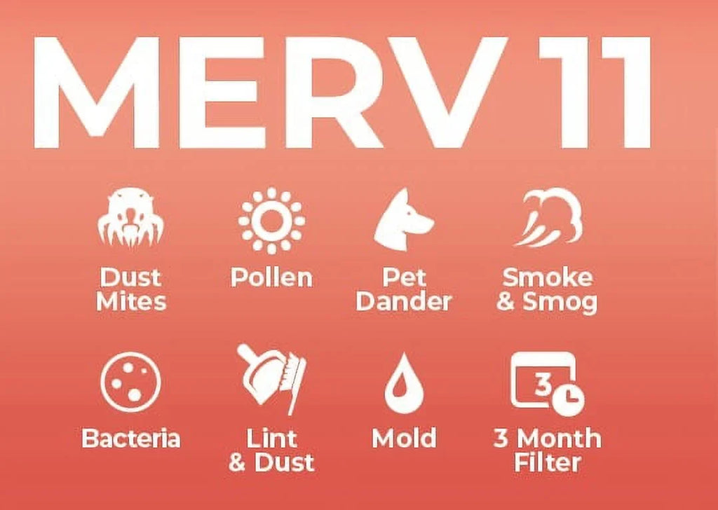 MERV 11 16X24X1 Pleated 6 Pack. Furnace in AC Made Filters. USA Air