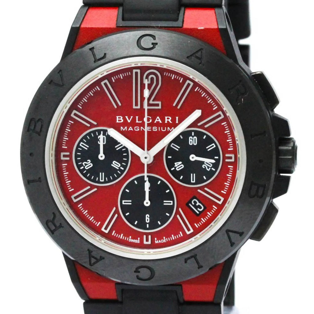 Ceramic Pre-Owned Watch (Good) BVLGARI DG42SMCCH Chronograph Diagono Automatic Magnesium BF567466