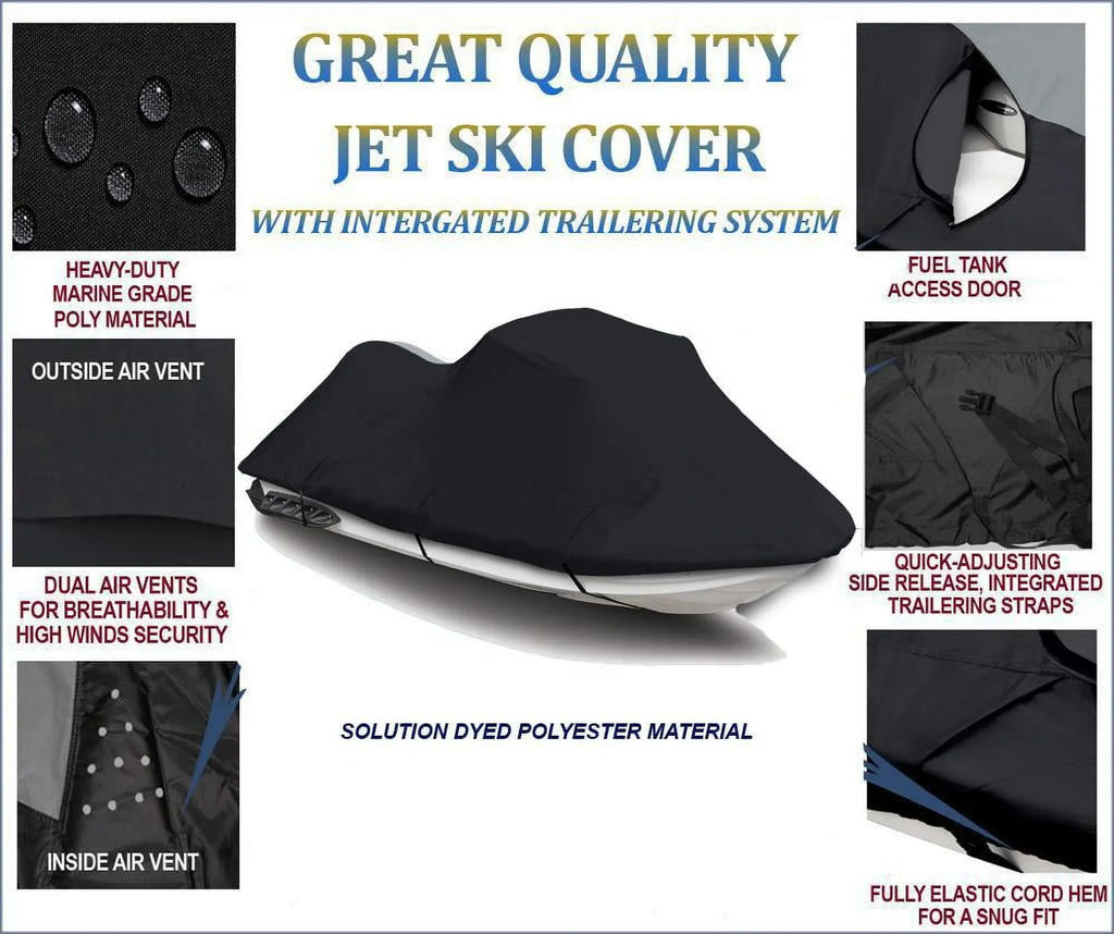 Ski 2020 130 2014 600 2011 2016 Compatible PWC Doo DENIER 2013 2015 Watercraft SE 2019 Cover Sea-Doo 2018 Sea 2012 GTI BLACK 2017 Cover 2021 for JetSki Bombardier Jet 2022