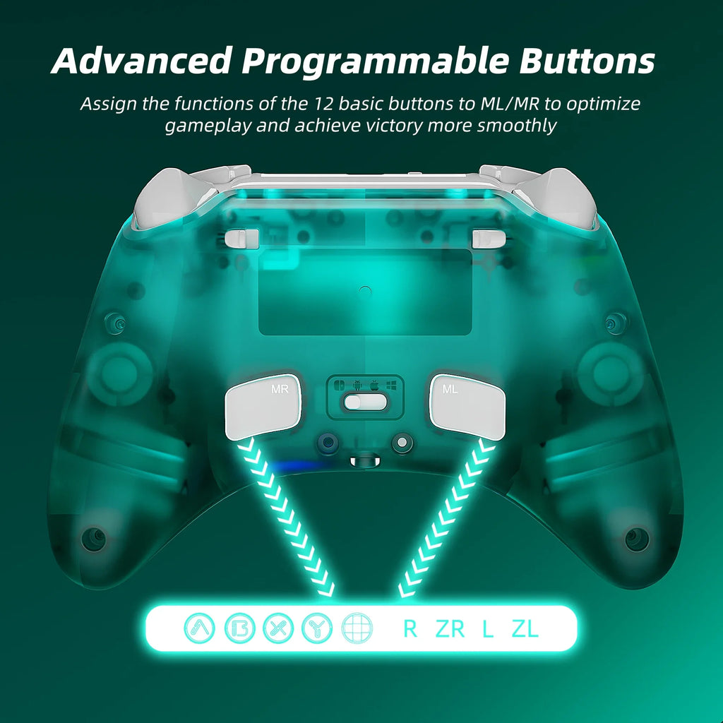 Joysticks Controller & Nintendo Switch and with Super Upgraded Triggers Mario Disc Pro Switch/PC/IOS/Android/Steam Green for Game Hall Odyssey Effect
