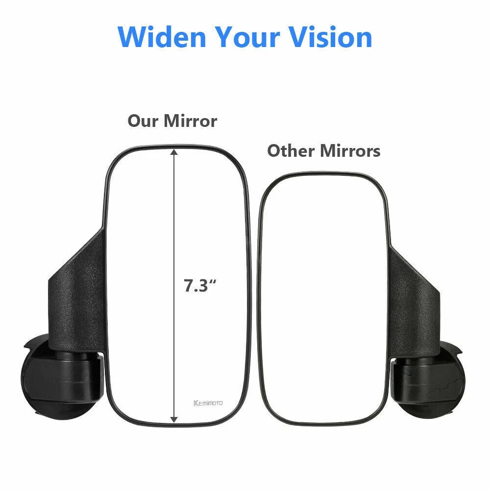 900 with Polaris 1000 Can-Am 1.75"-2" Clamp Mirrors X3 Bar Set Mirrors View RZR Center UTV Compatible Rear