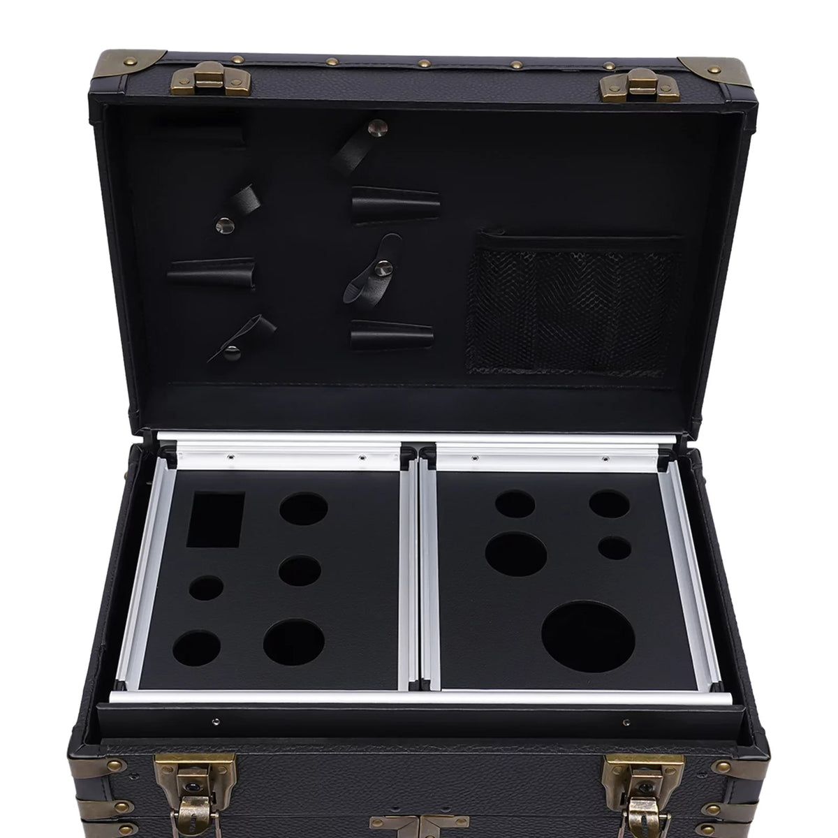 Travel Rolling Case, Beauty Holder Box Cosmetic Lockable Organizer Luggage, Salon Stylist Hairdressing Dryer with Makeup Train Miumaeov Hair Trolley Tool
