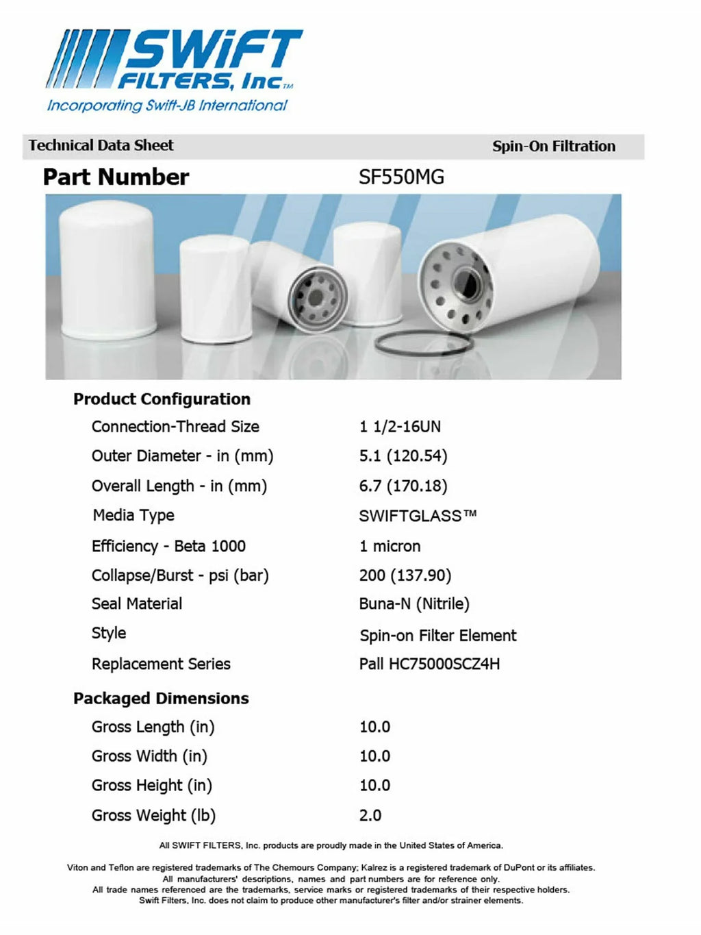 Direct FILTRI MP MP4773in-On Micron Filter for Element Interchange 1 Microglass Construction