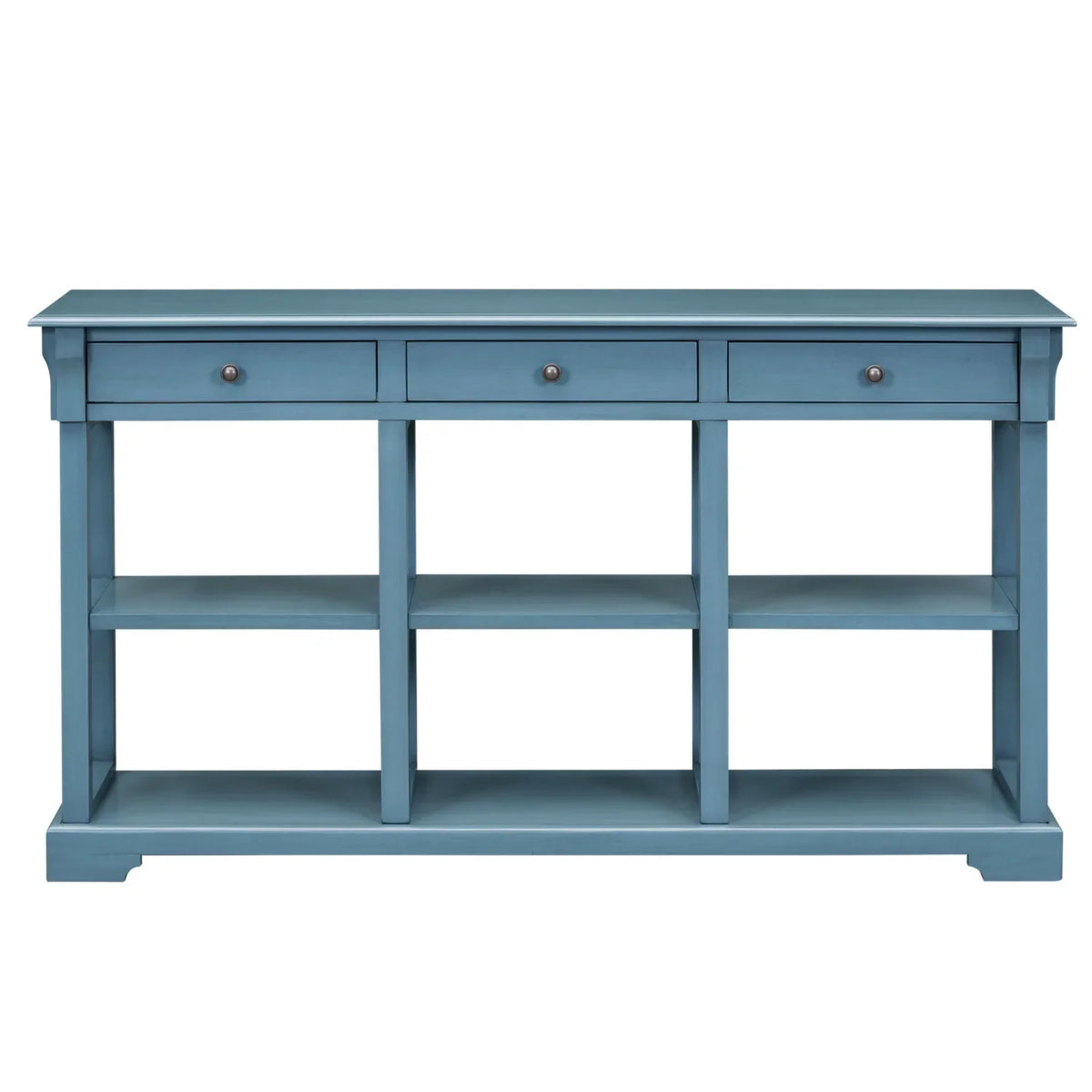 (Navy TREXM and Living Room SKU WF298765AAM) Open Retro Console Table/Sideboard OLD Shelves Ample for Drawers with Storage