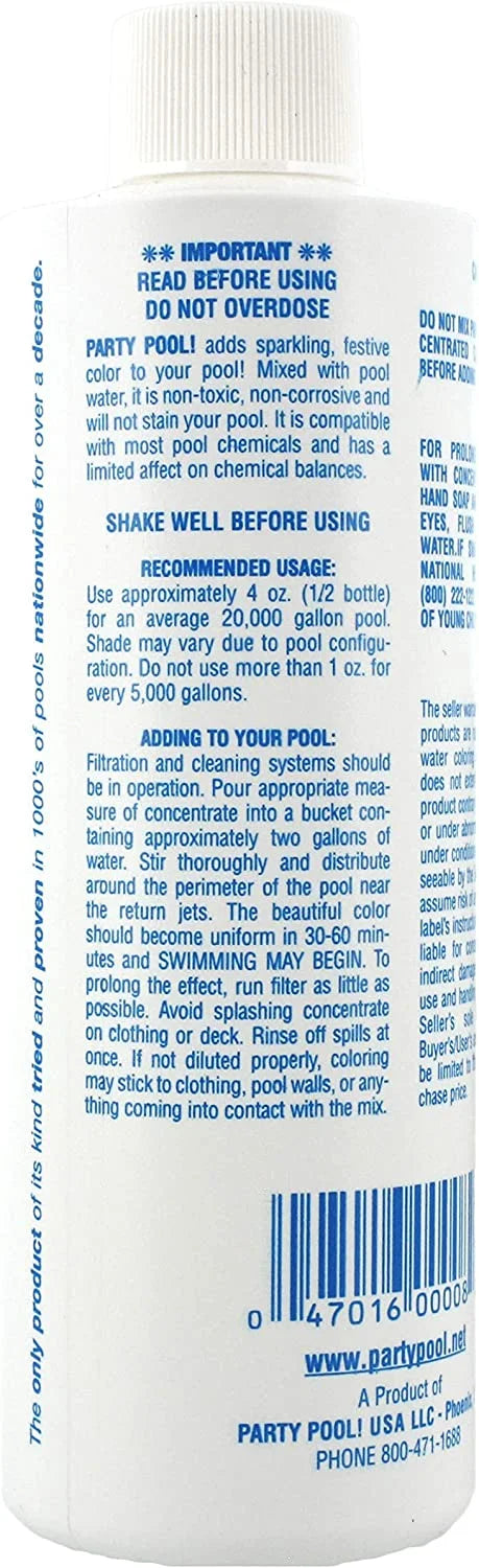 Pool Party Ounces Blue Color, Pool LLC Party 8 Lagoon