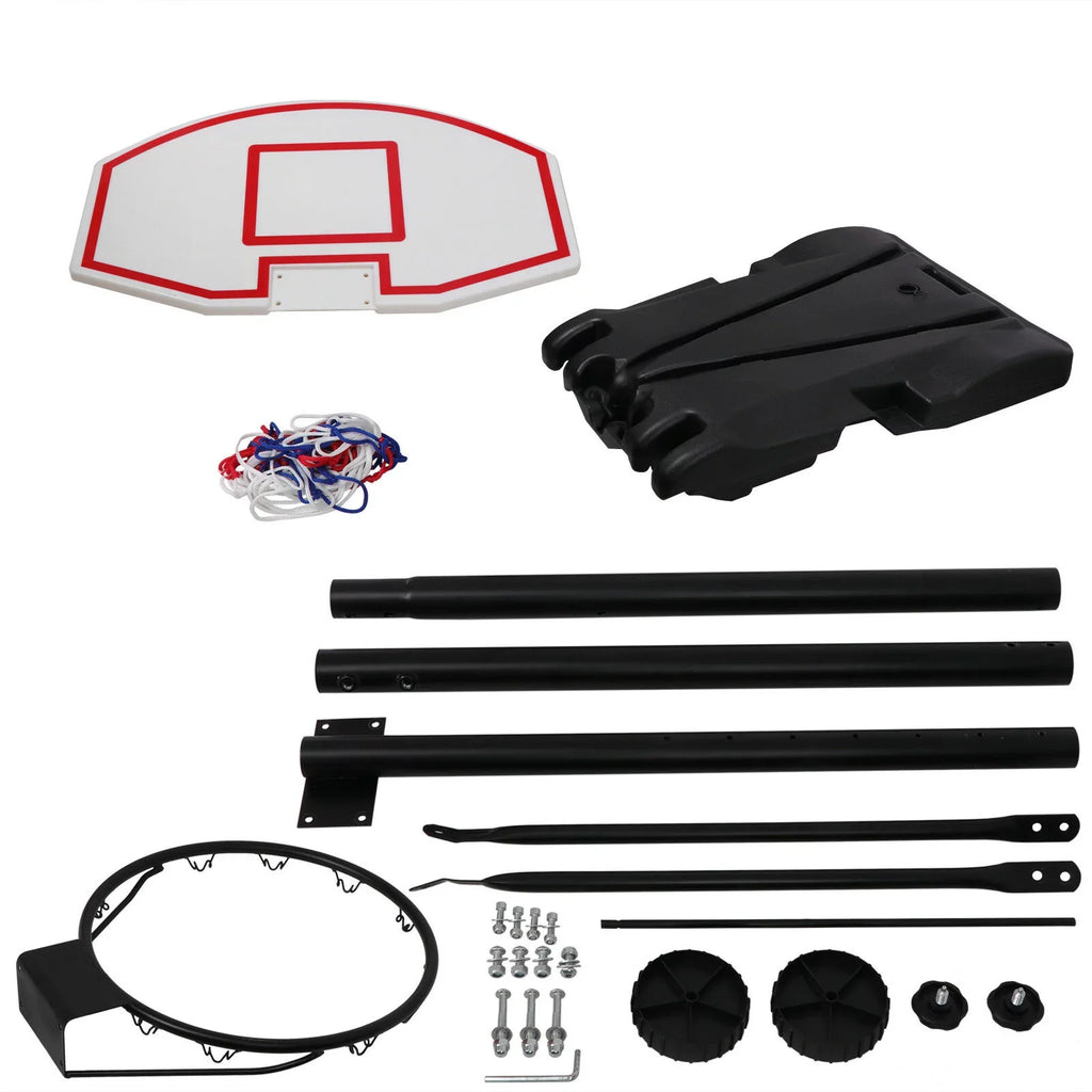 Height ZENY Basketball Stand Wheels 4 Hoop -7 Basketball FT W/ Portable Black Adjustable