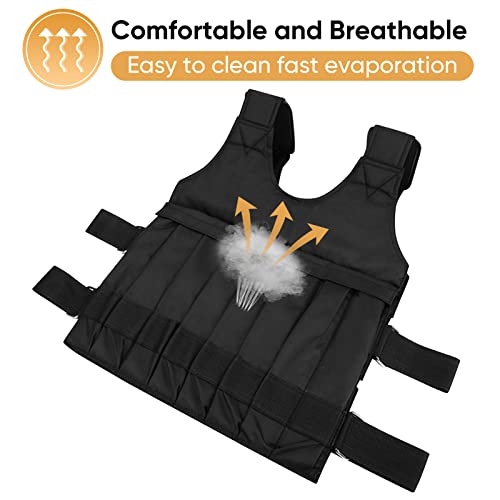 Boxing Workout 20kg Adjustable Women Weights Weight Sport and Without Vest, Training for 44LB, Capacity Bearing Fitness Jacket Exercise Black Men Weighted Vest