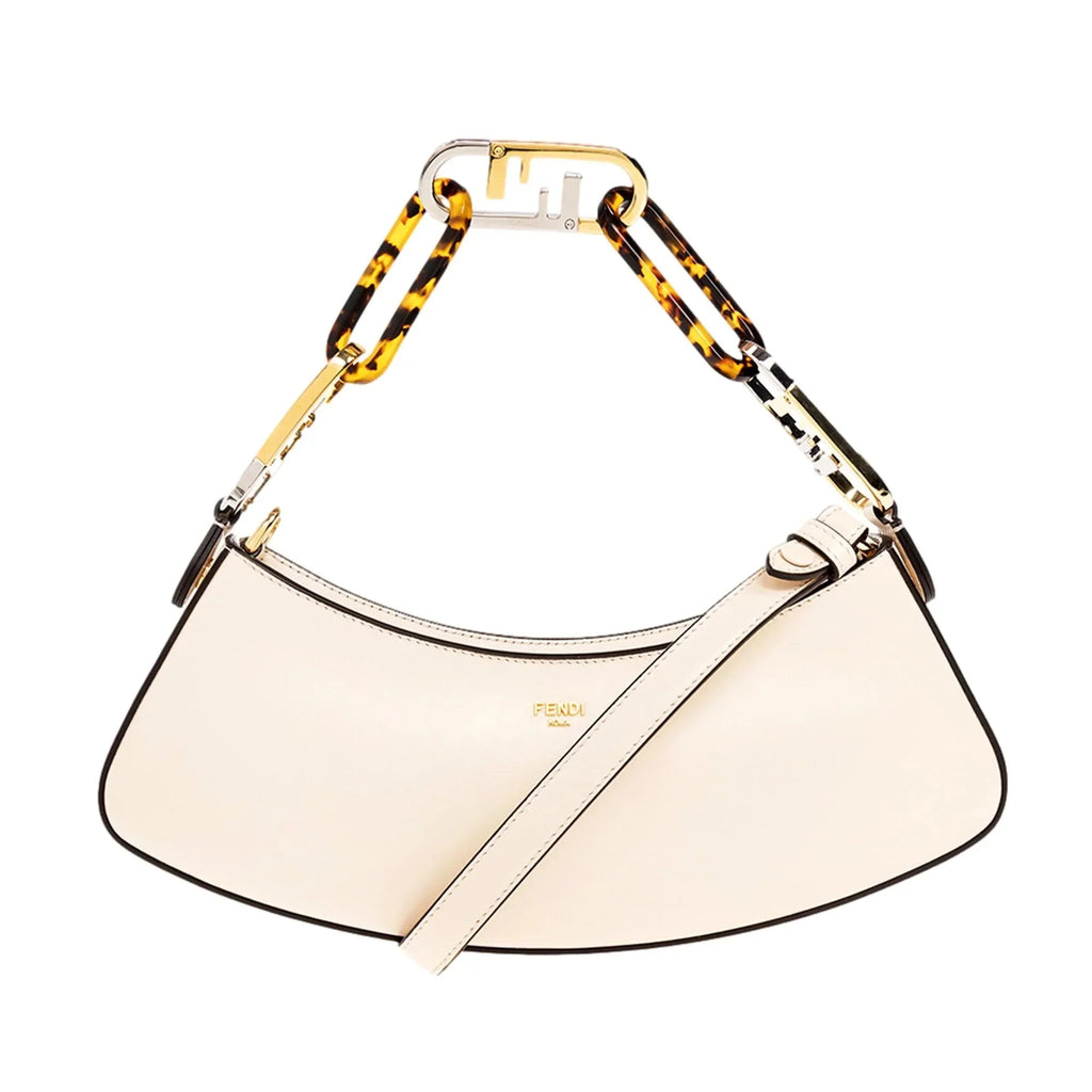 Shoulder Bag Fendi O'Lock Ivory Calfskin Leather Swing