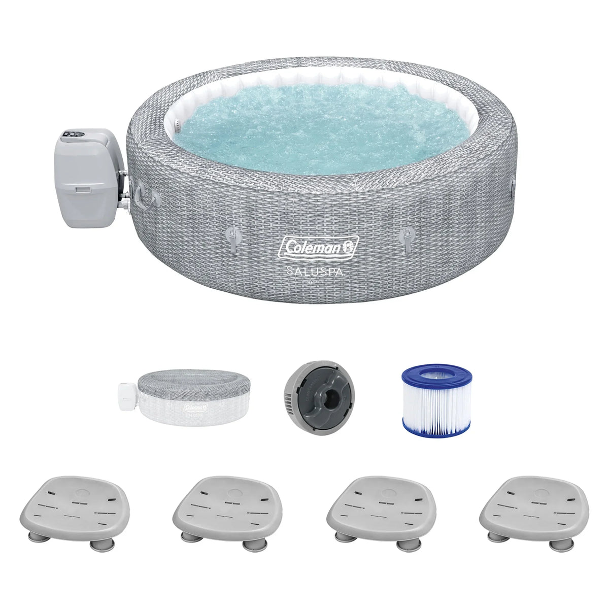Pool Sicily Seat AirJet Spa w/Set Tub Bestway of & Coleman SaluSpa Hot 4