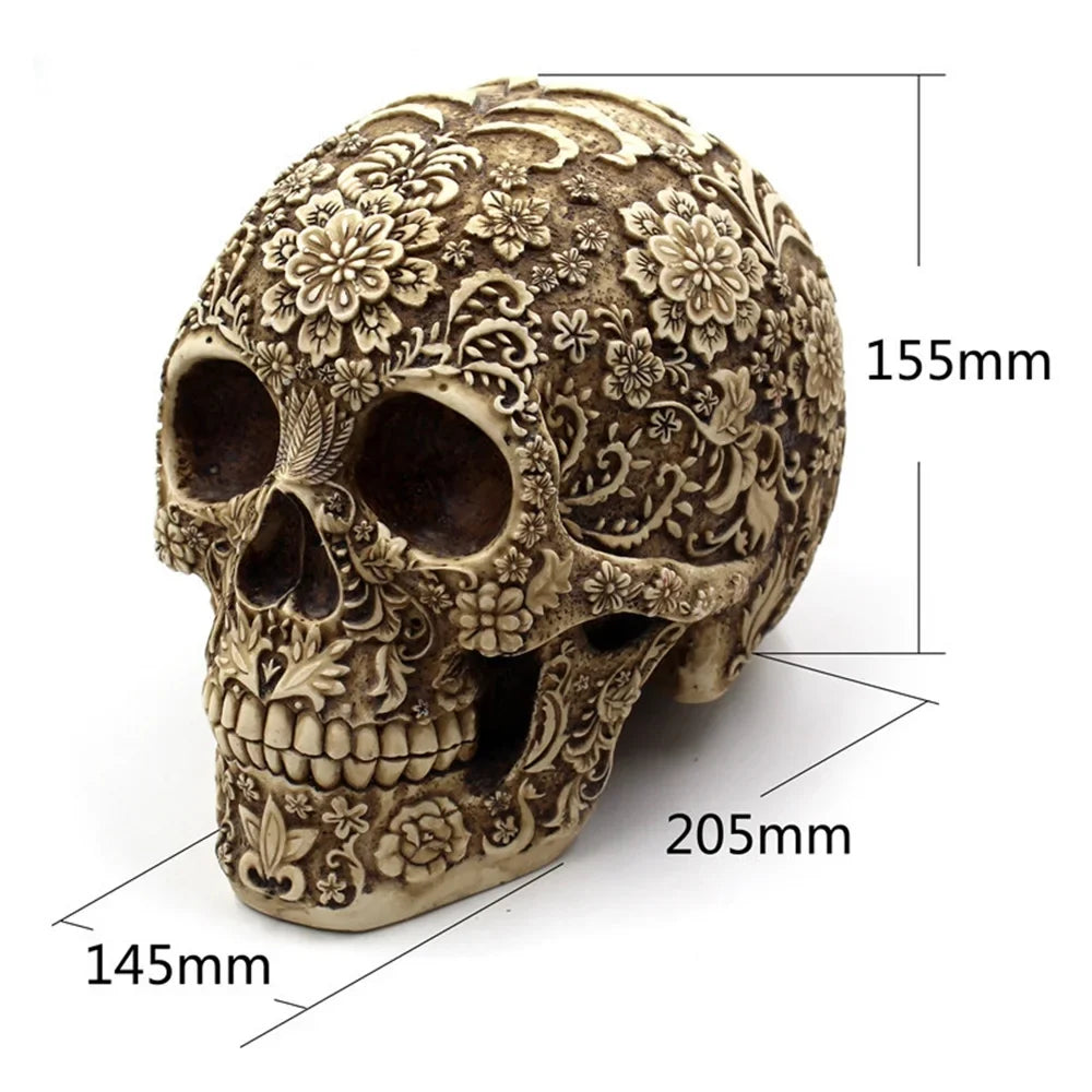 Props Decoration Retro Spoof Decoration Mai Skull Foreign Menghua Skull Halloween Horror Resin American And European Trade Face