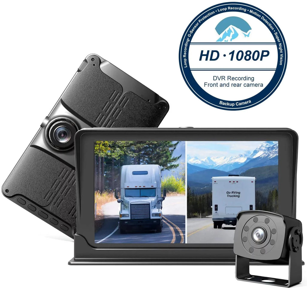 IP69 View Advanced Recording Rear with RV/Pickup/Truck/Trailer/Bus Function, Vision Camera Monitor Backup Erapta with for Waterproof, 1080P Night 7'' Camera DVR