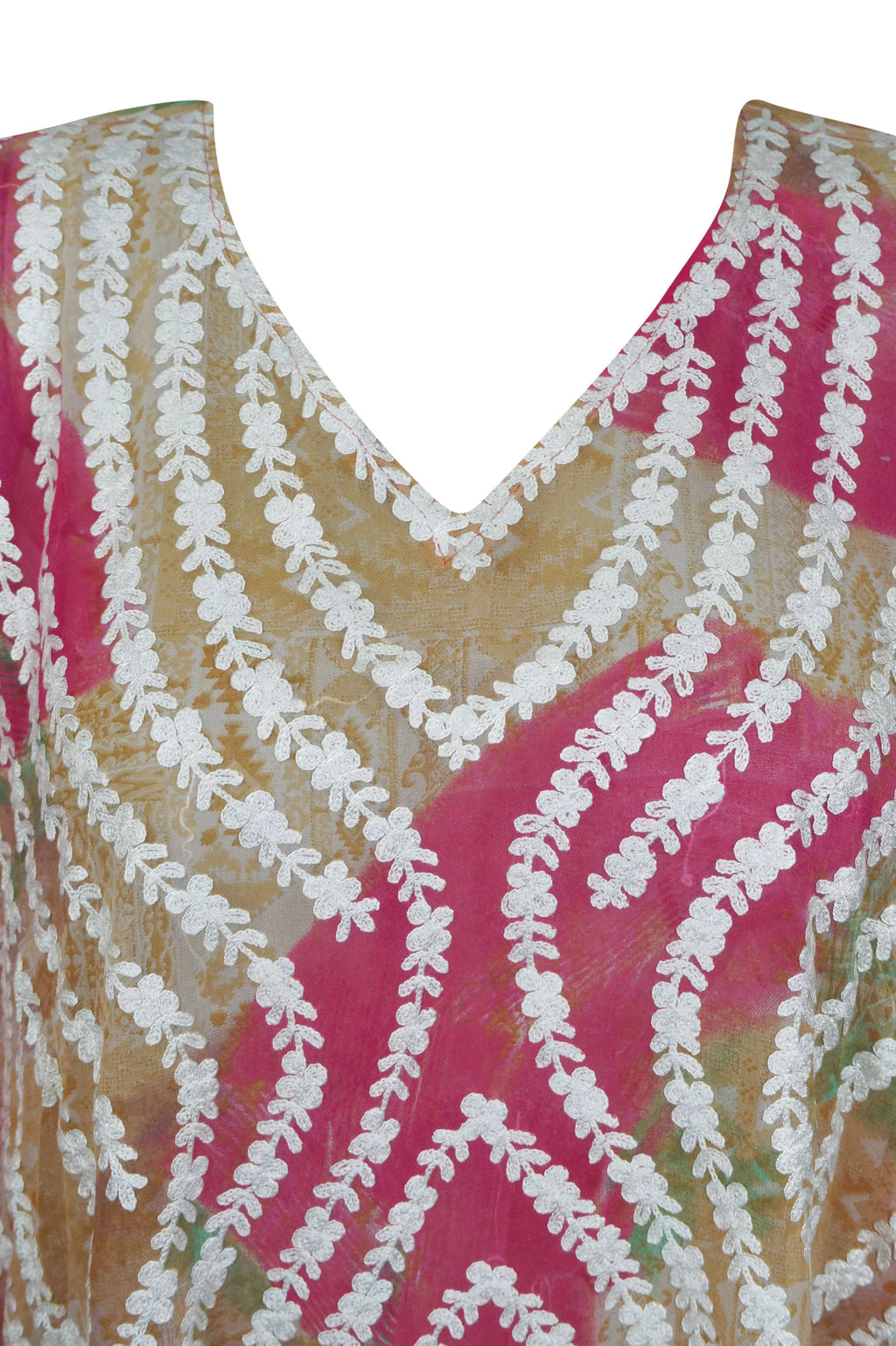 Caftan Travel L-4XL Embroidery, Kimono Kaftan, dimension, Maxi Sexy With outfit, Sheer Coverup, Pink Beach Cruise Kaftan outfit One Womens