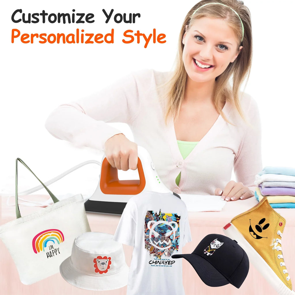 Heat Transfer Mini Hat * Iron Heating Orange Fast for with Press Portable in T-Shirt Machine Bags, 3.8" Machine Clothes 7" Heat