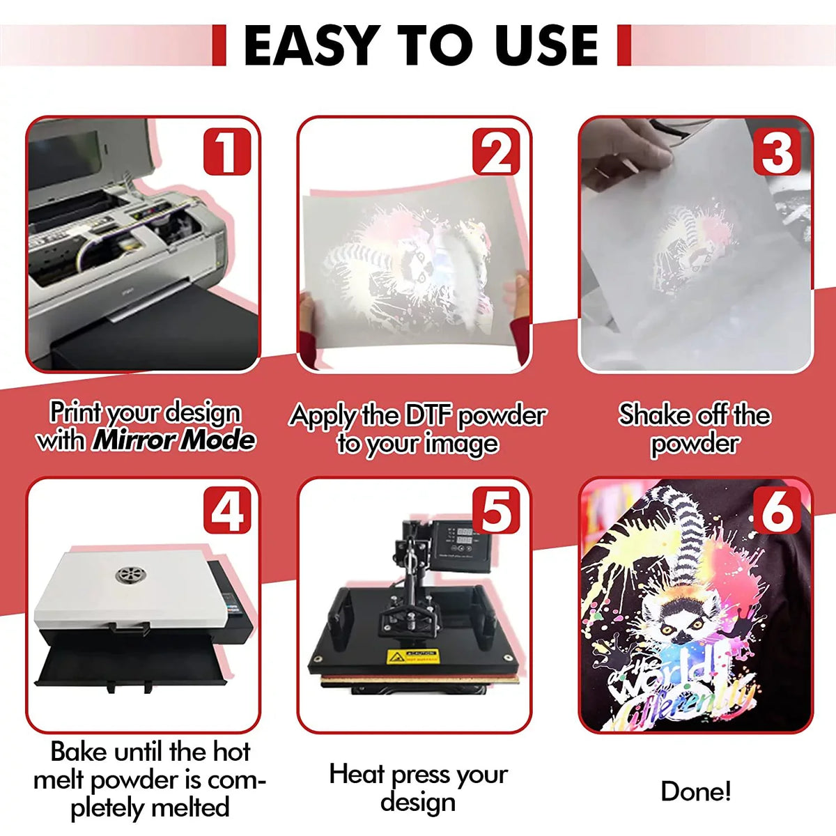 11.7"x16.5" DTF Transfer Film DTF Powder DTF A-SUB Adhesive Dark/Light Fabrics Powder - Transfer Film Clear A3 for Transfer Film Sublimation and and for Paper Heat