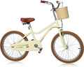Bicycle without and and Bicycles Kids Training 7-13, Handbrake Basket, Wanan Boys 20" Design 20 Girls with Large Bike, dimension Age Boys Retro Kids' for for Bicycle Girls inch Kids Large Yellow Wheels,