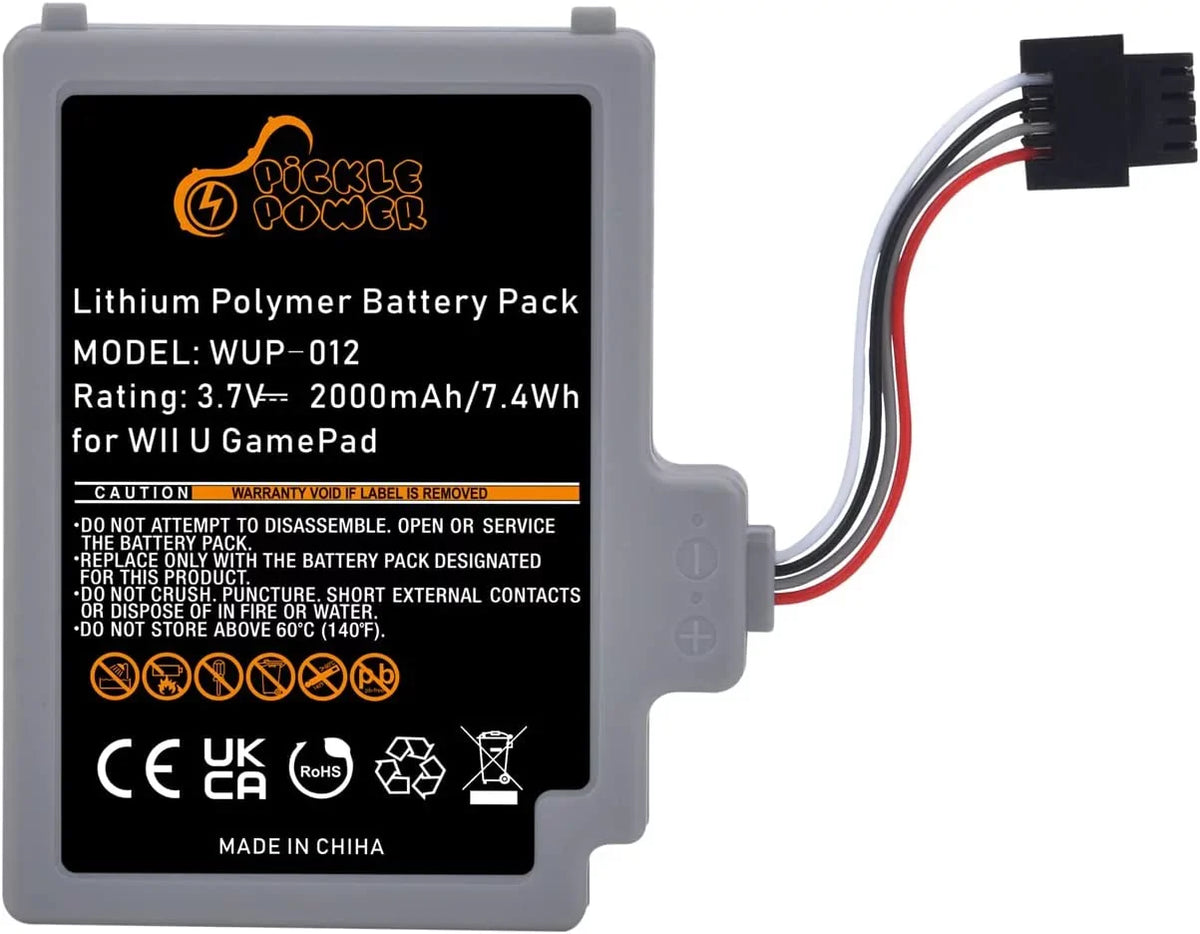 Rechargeable y Wii Gamepad Pack WUP-010 Replacement Nintendo 2000mAh U WUP-012, for