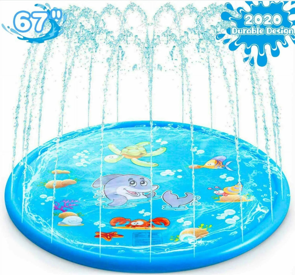 Mat Summer Sprinkler liquid Kids Play Inflatable Game 68" Splash exterior Pad