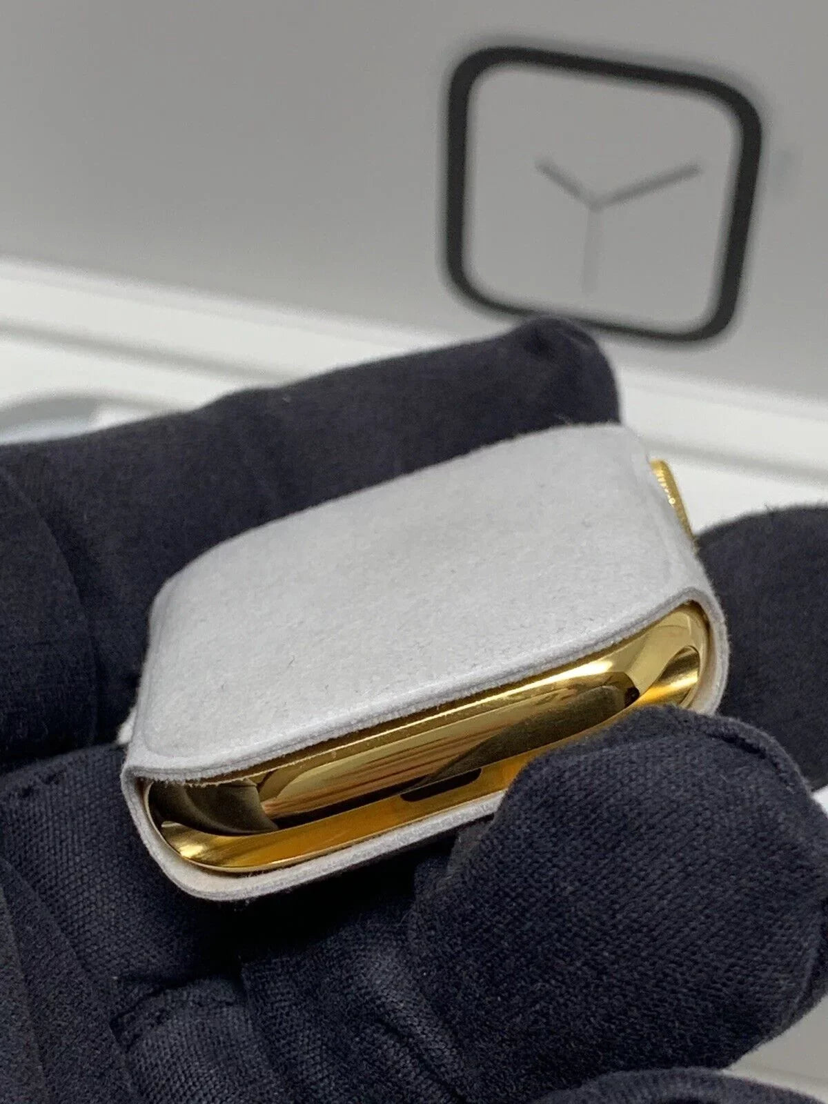 SERIES Diamond Plated 44MM Link Band Gold Rhinestones LTE 5 iWatch 24K Gold