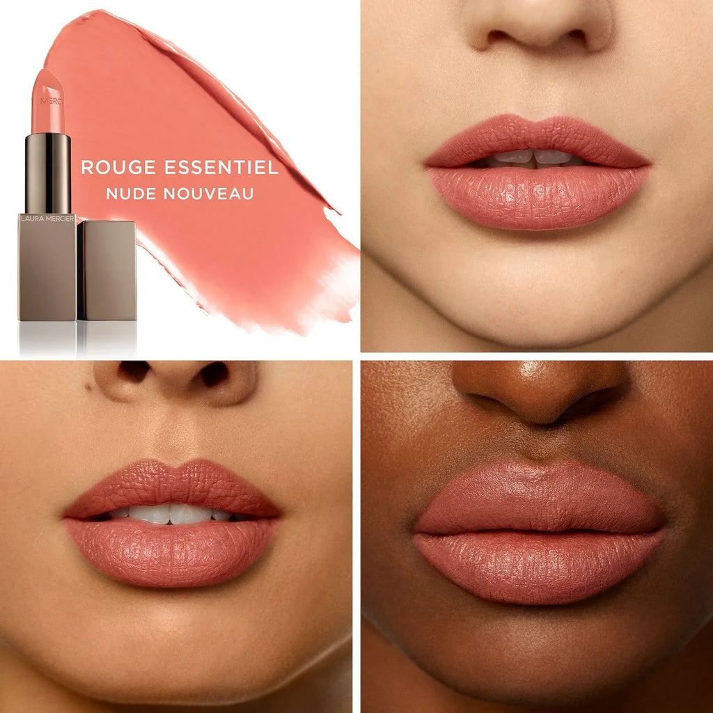 Rouge - Essentiel Silky - brown Nude Cream Lipstick Nouveau Mercier Laura pink nude
