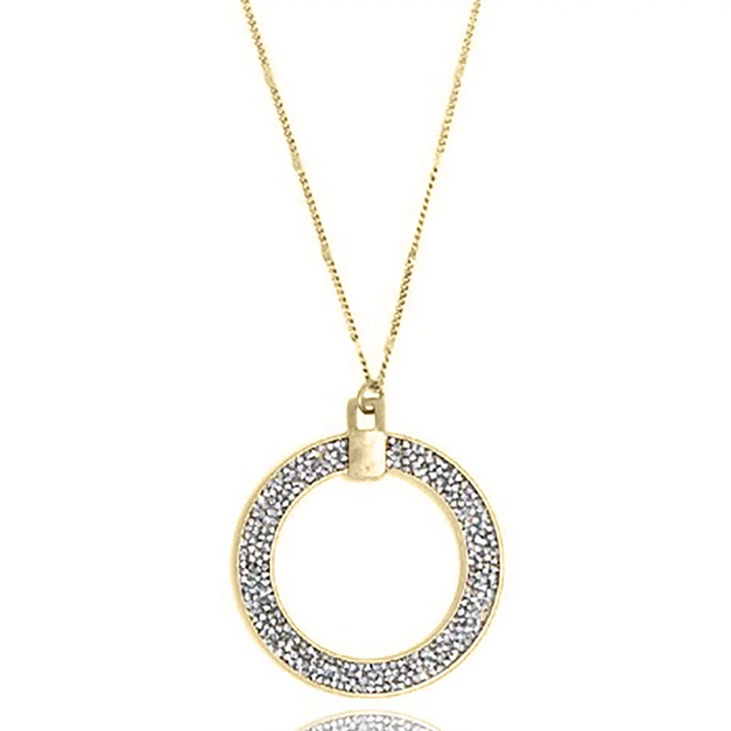 for Pendant Glitter Women, Boutique Circle Blue Inc Box Silver Teens Necklace Open Long
